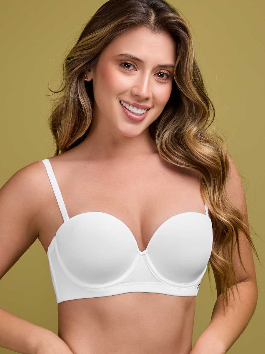 Brasier Strapless Doble Realce Blanco