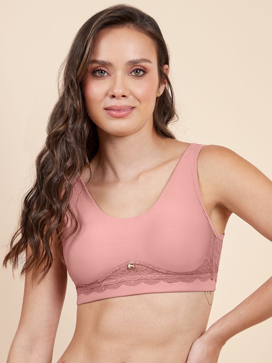 Bralette con Encaje Posterior Rosa Salmón