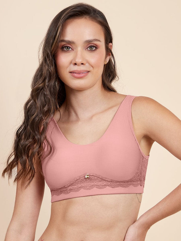 Bralette con Encaje Posterior Rosa Salmón