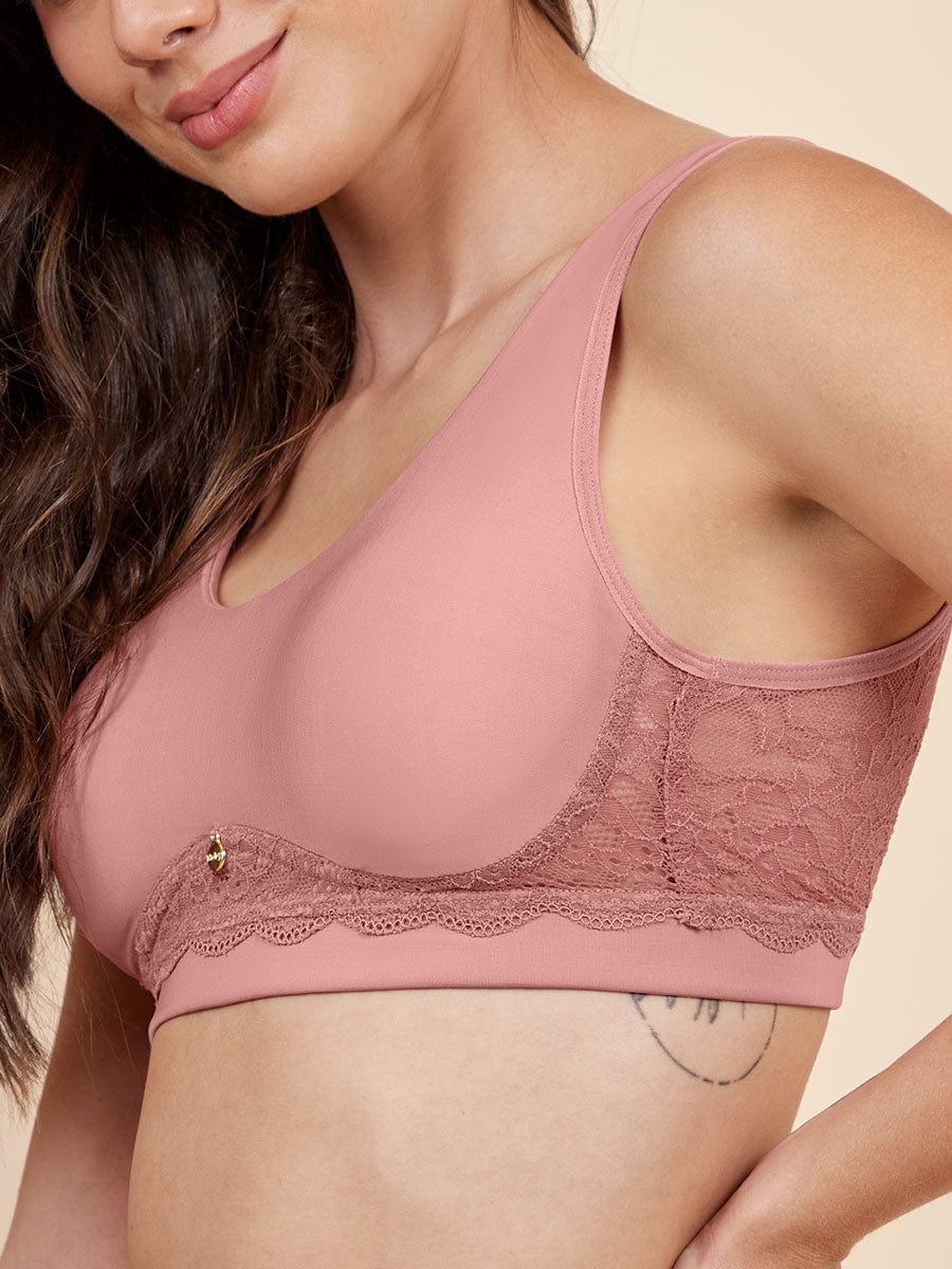 Bralette con Encaje Posterior Rosa Salmón