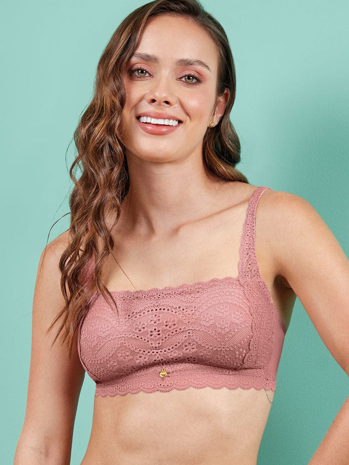 Bralette En Encaje Rosa Salmón