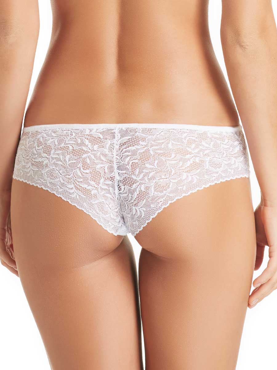 Cachetero Para Mujer con Encaje Posterior Blanco