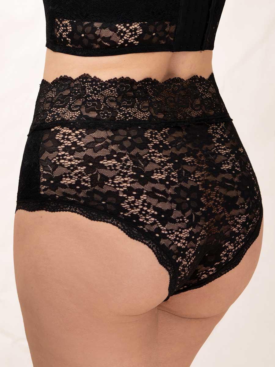 Cachetero Alto en Encaje Negro