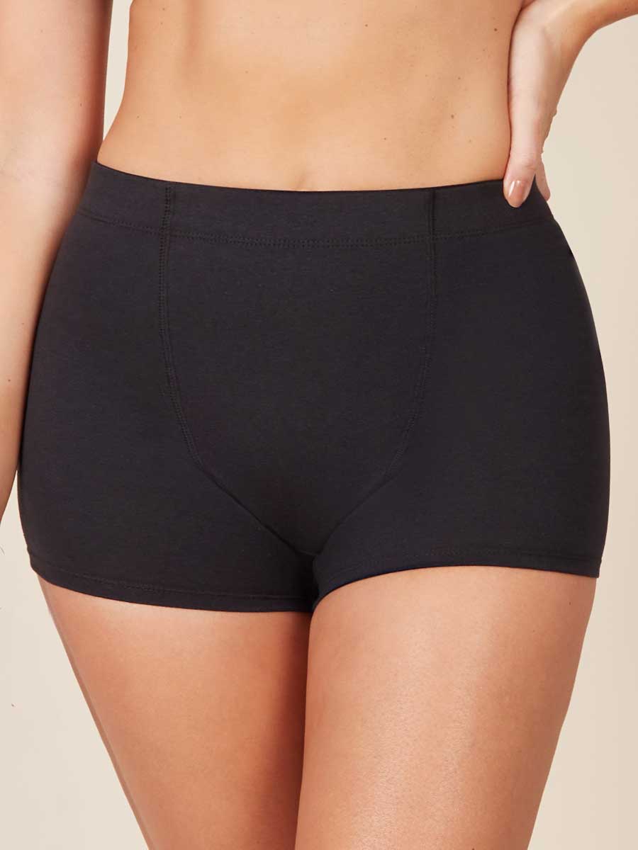 Bóxer Corto en Algodón Para Mujer Color Negro
