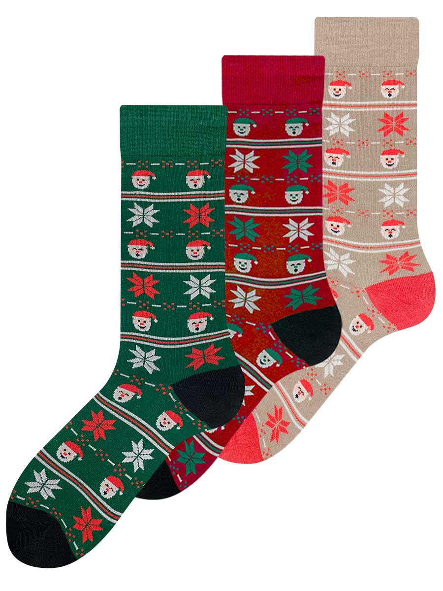 Media Casual Navideña Papá Noel Unisex X3