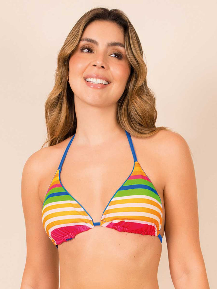 Top de Baño Doble Faz Azul Océano