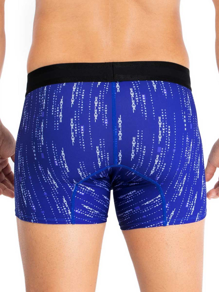 Bóxer Corto Estampado Azul Rey
