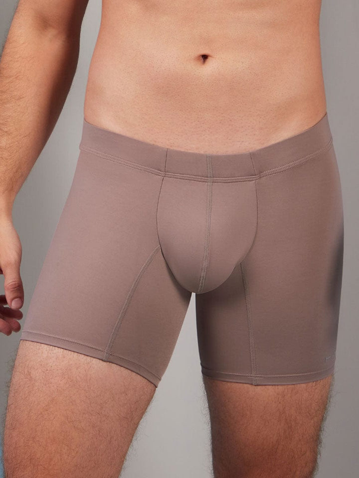 Bóxer Medio Con Elástico Recubierto Para Hombre Color Marrón Claro
