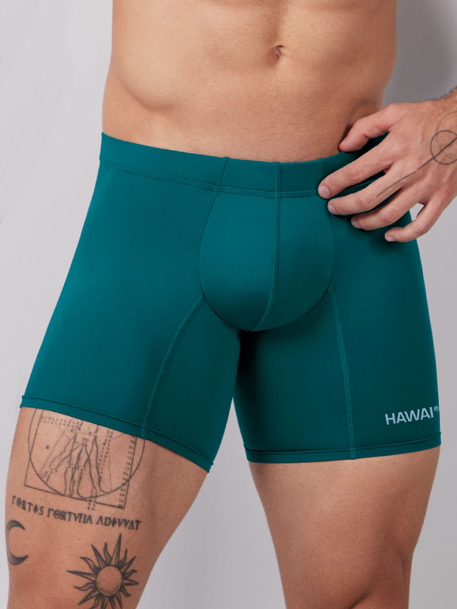 Bóxer Medio Con Elástico Recubierto Para Hombre Color Verde Marino