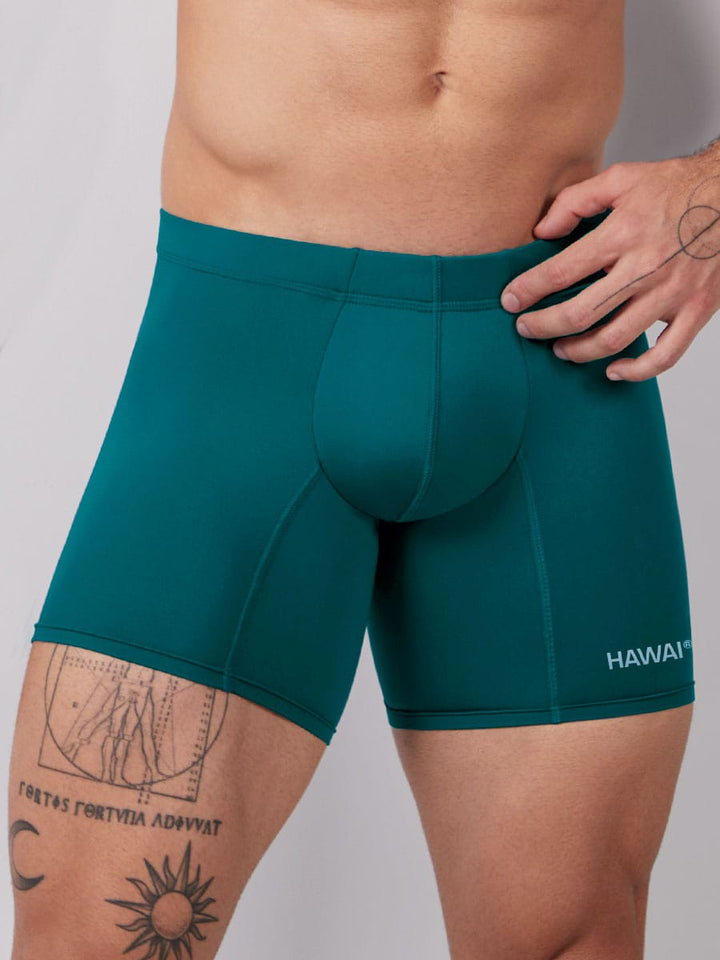 Bóxer Medio Con Elástico Recubierto Para Hombre Color Verde Marino