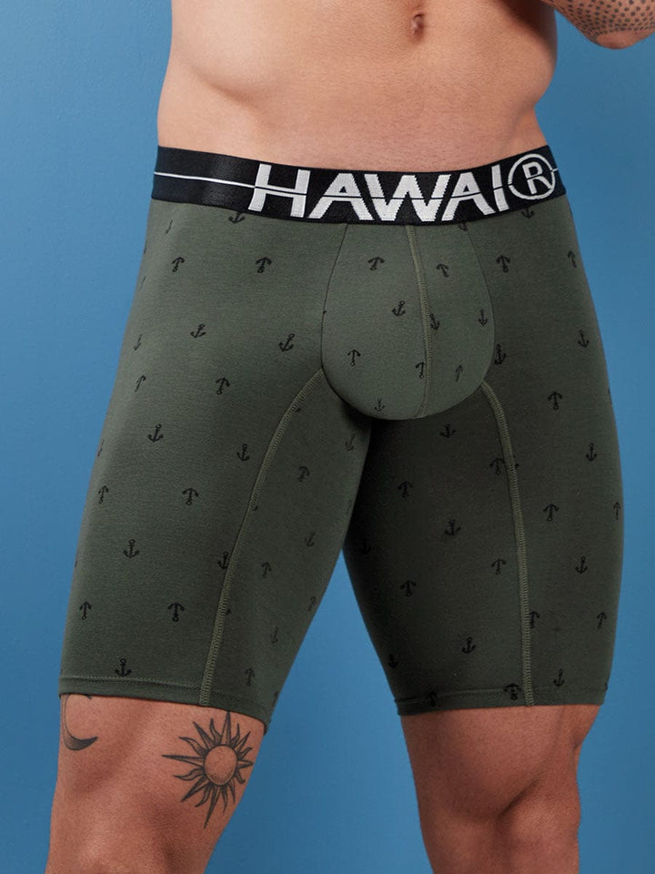 Bóxer Largo en Algodón Para Hombre Color Verde Militar