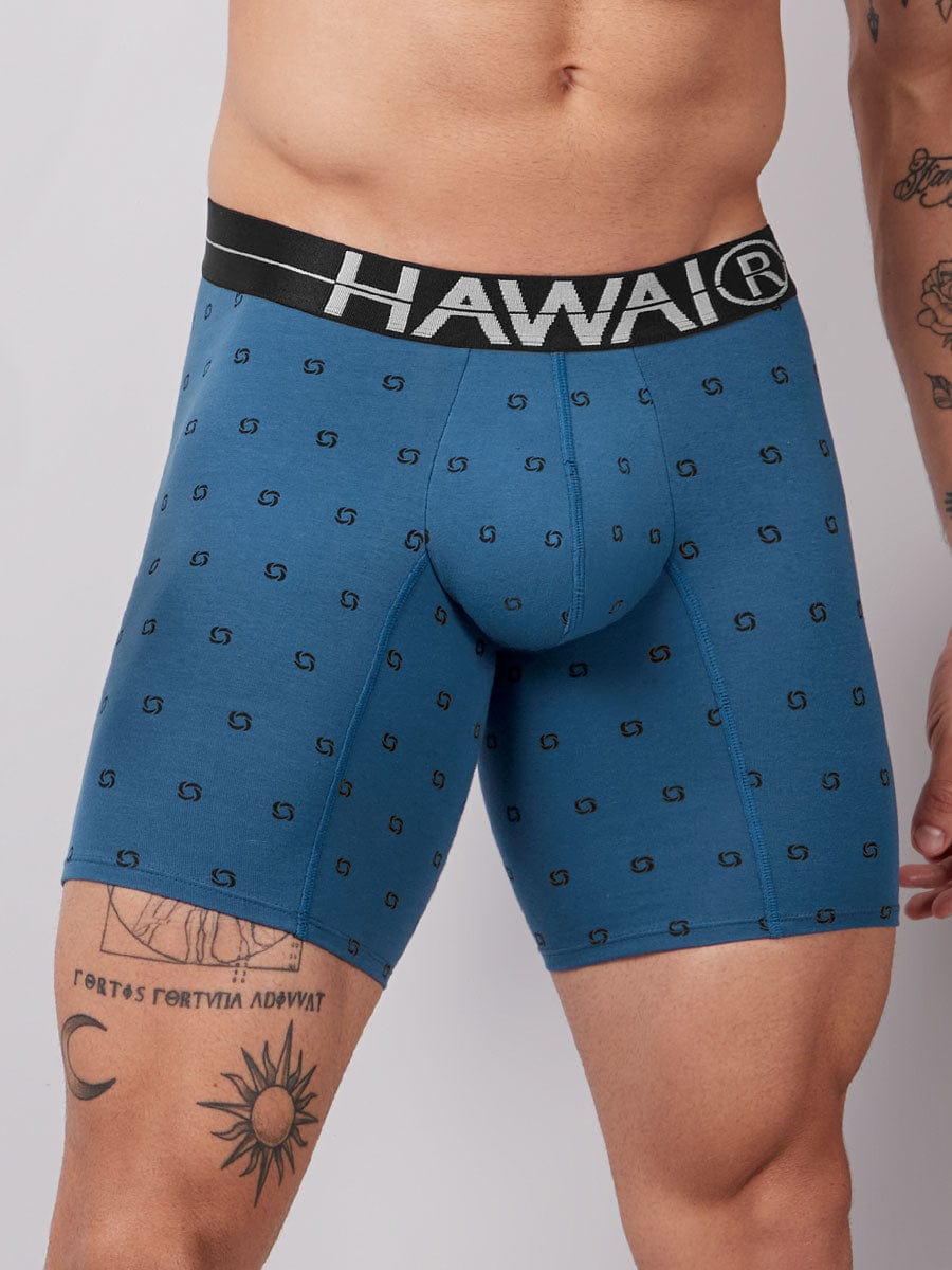 Bóxer Estampado Silueta Media Para Hombre Color Azul