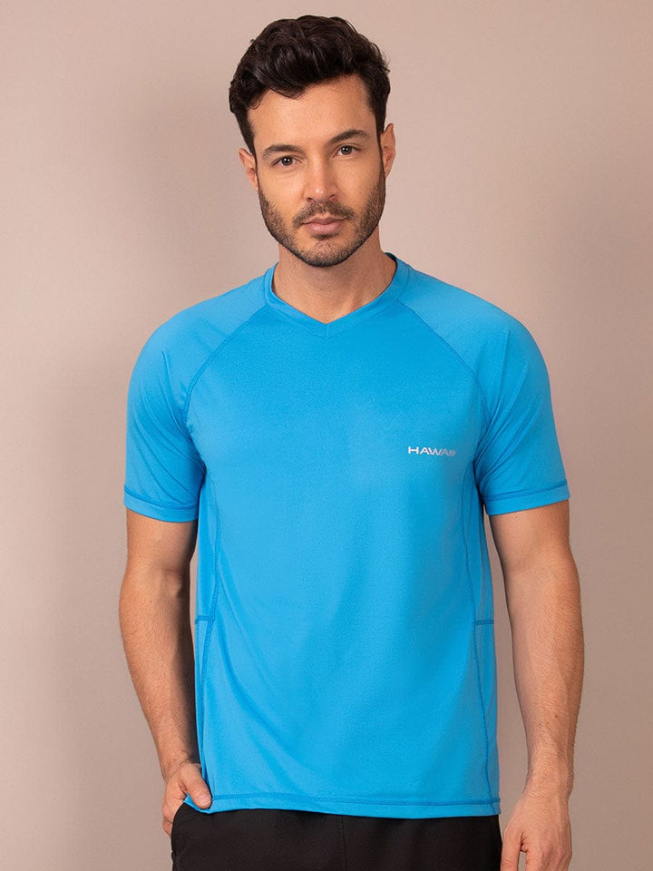 Camiseta Deportiva Manga Corta Azul