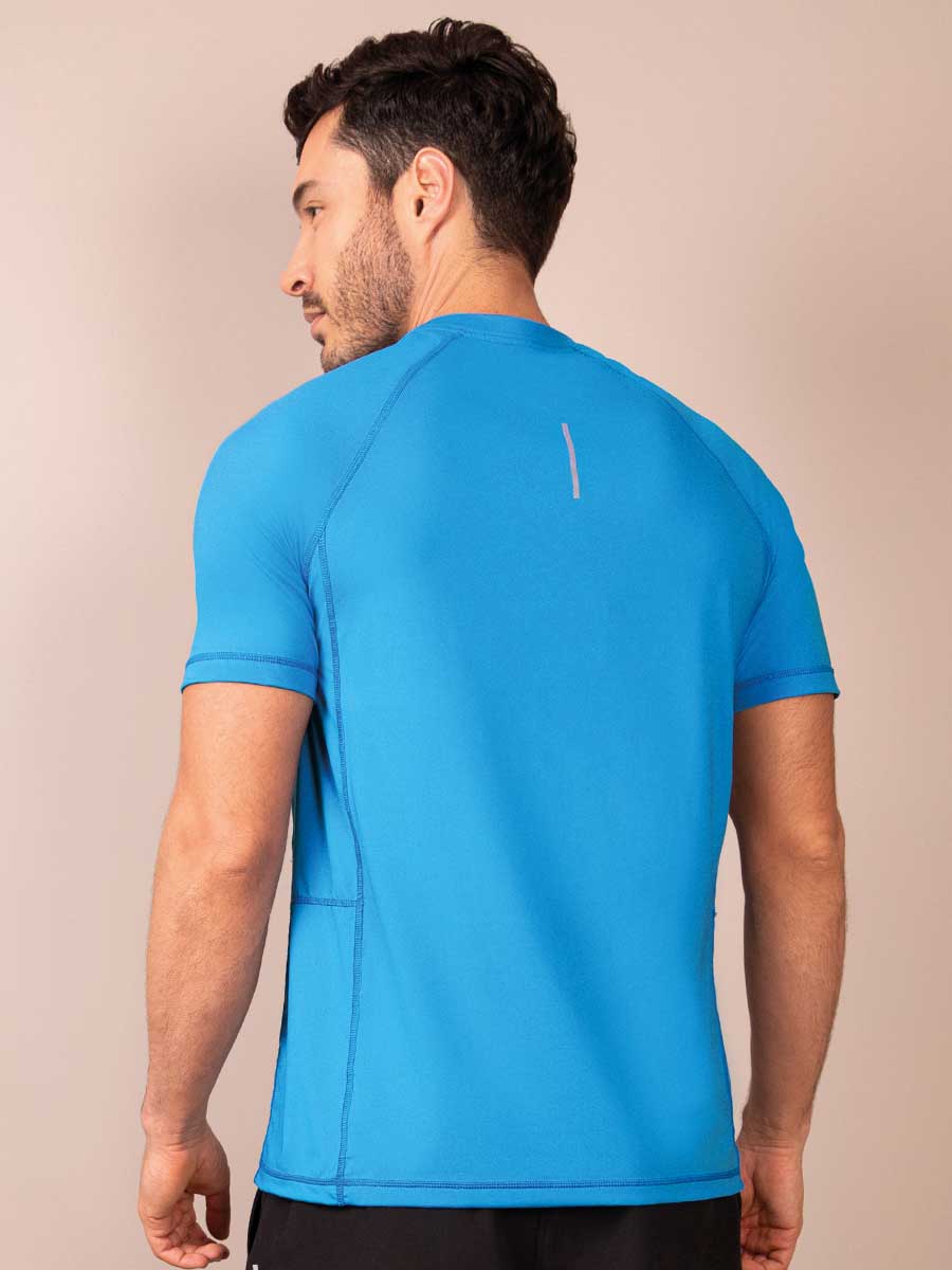 Camiseta Deportiva Manga Corta Azul