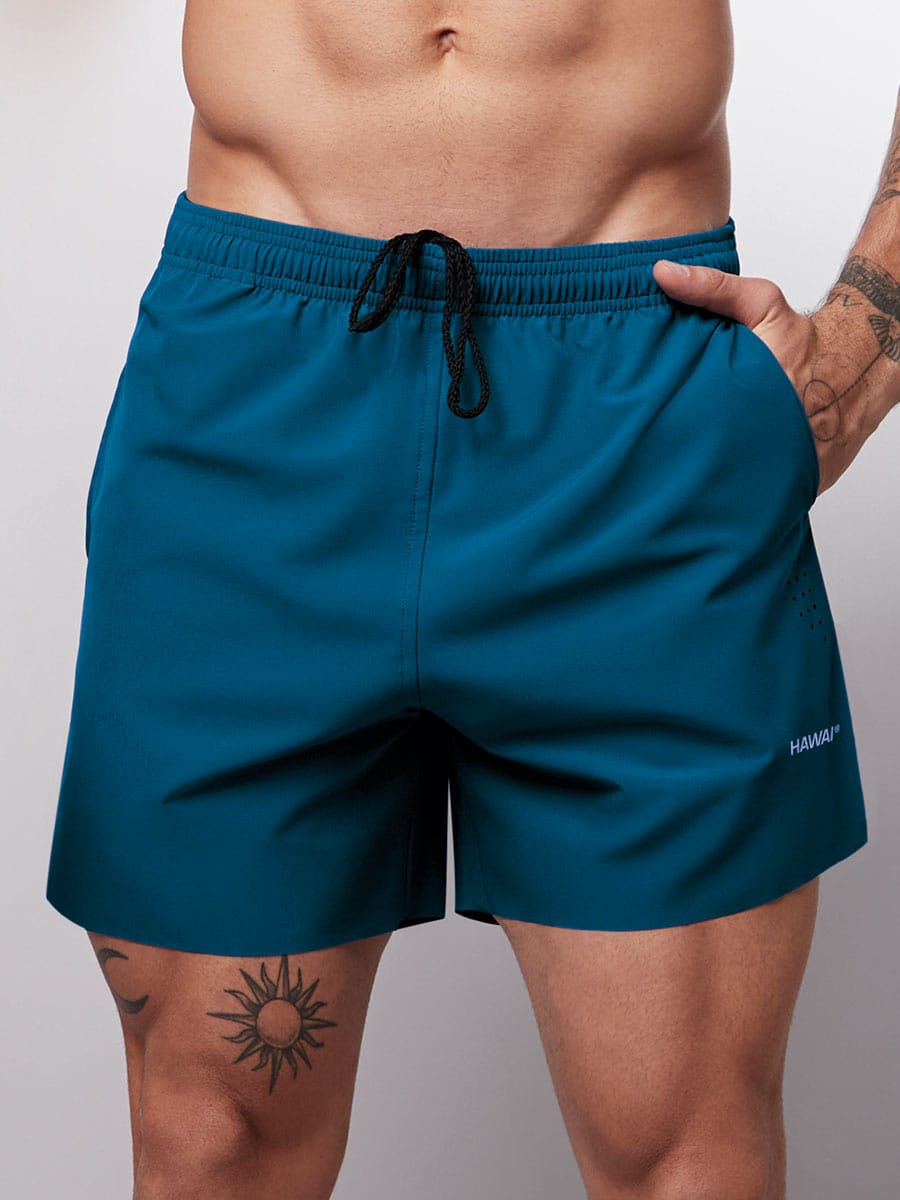 Pantaloneta Para Hombre Deportiva Corta Verde Marino