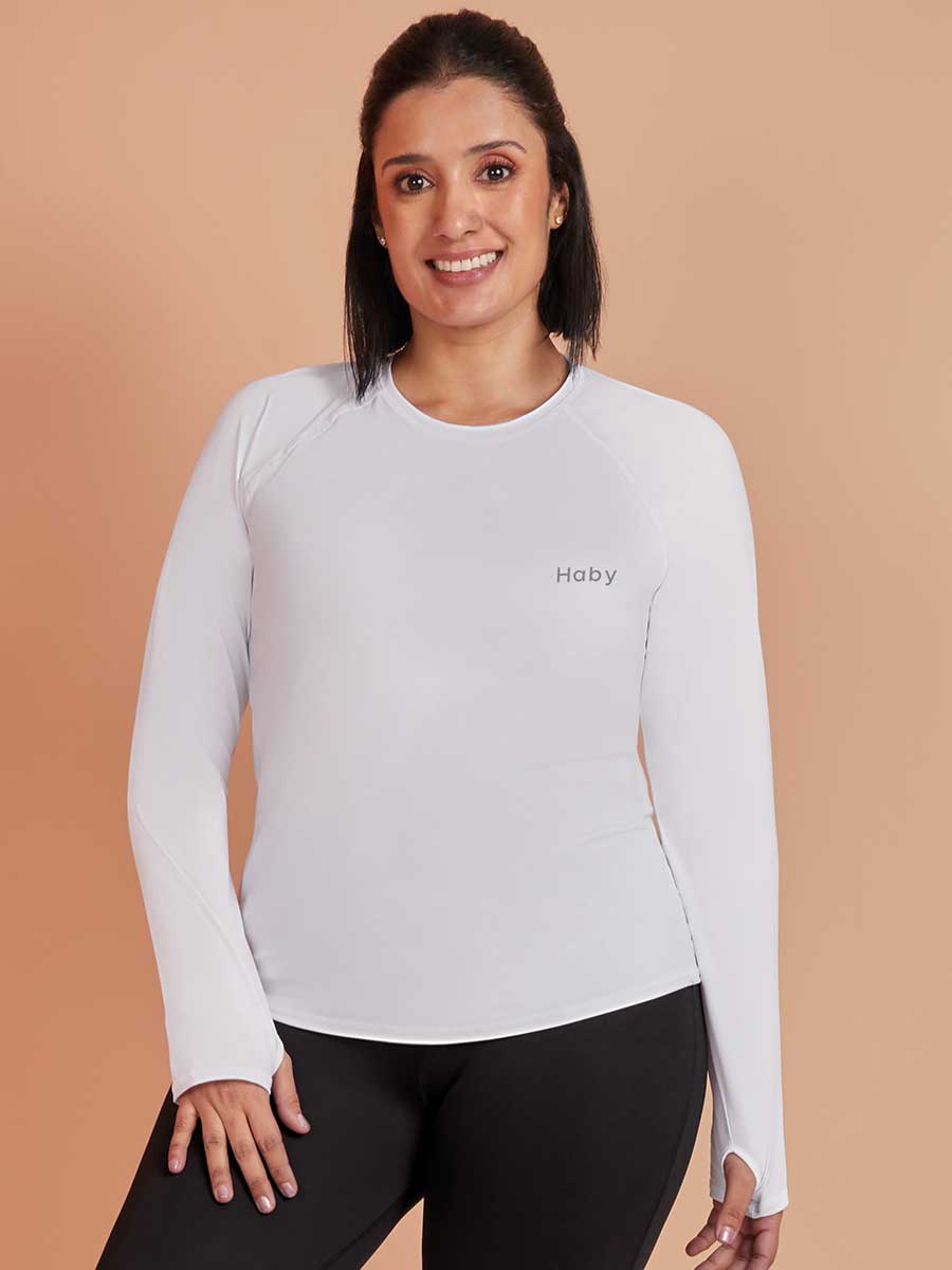 Camiseta Deportiva Manga Larga Blanco