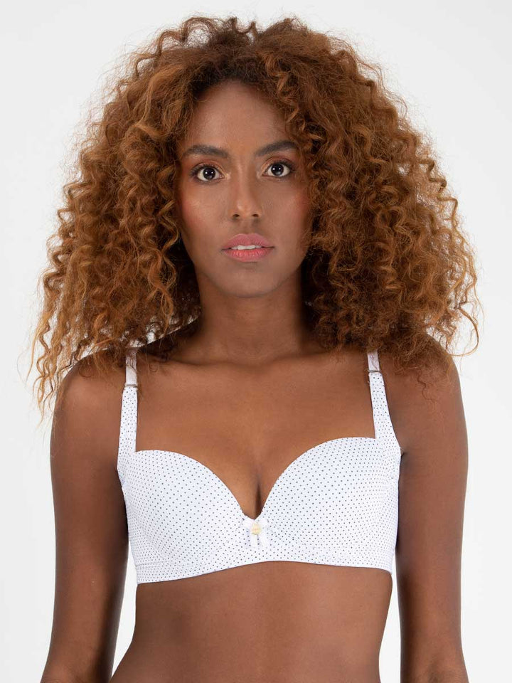 Brasier Estampado Espalda Ancha Color Blanco