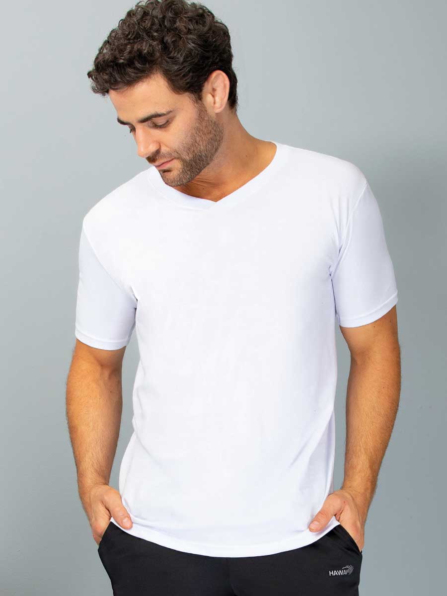 Camiseta Cuello V Blanco Haby