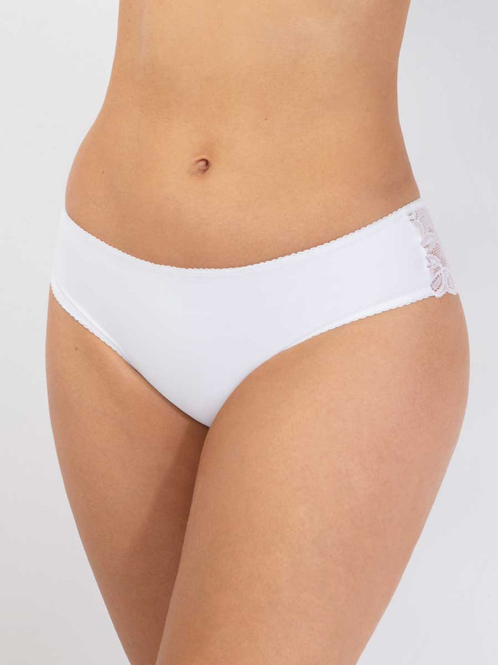 Cachetero con Encaje Para Mujer Color Blanco