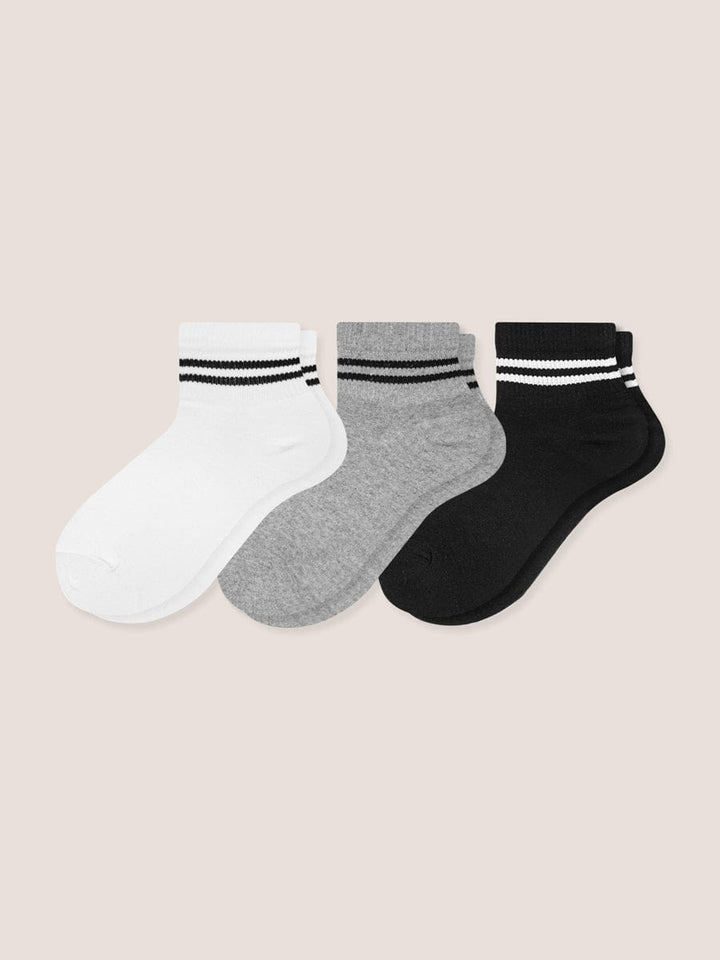 Medias Corta Rayas Unisex Paq. X3