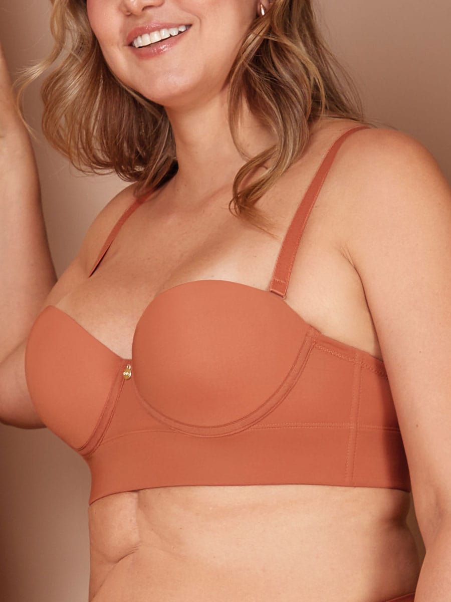 Brasier Strapless Espalda Ancha Bronce