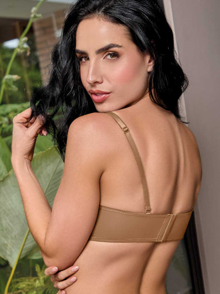 Brasier Doble Realce Para Mujer Color Mocca