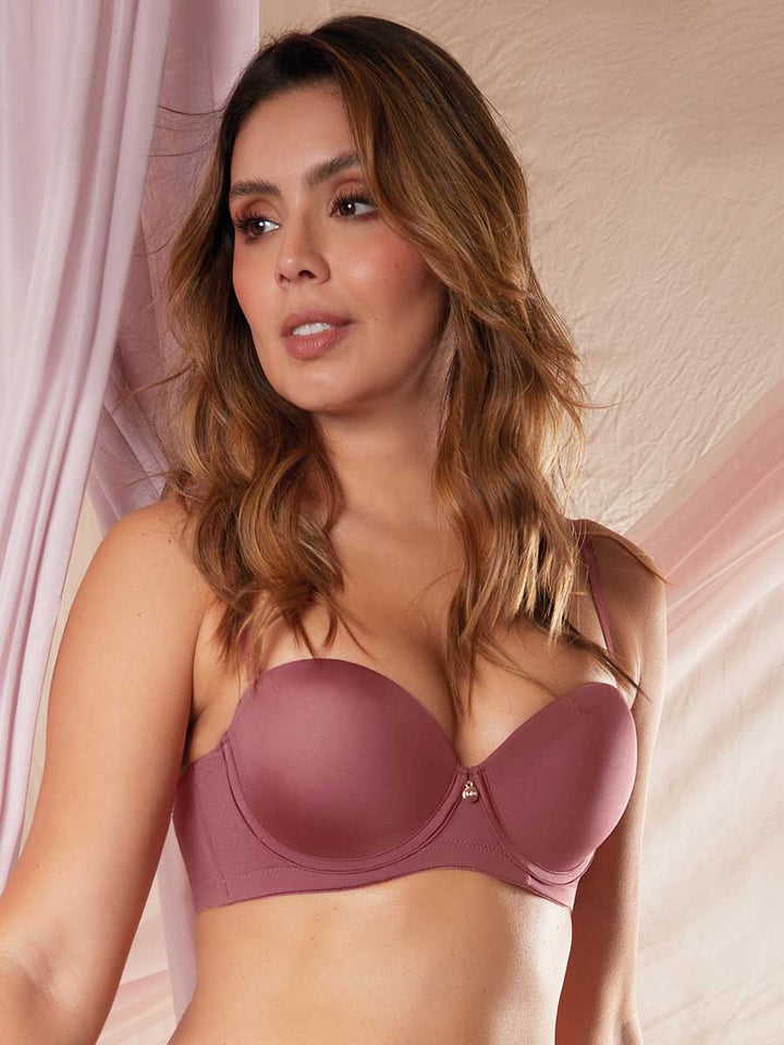 Brasier Strapless Doble Realce Merlot