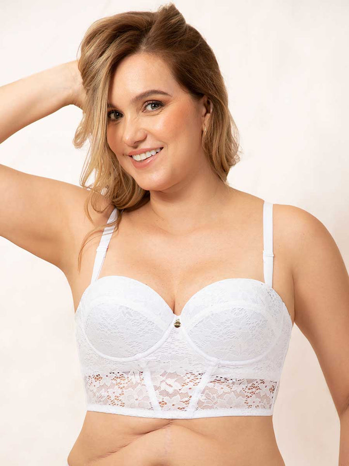 Brasier Strapless Con Encaje Blanco