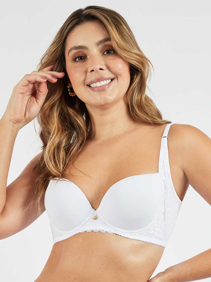 Brasier Encaje Espalda Ancha Blanco