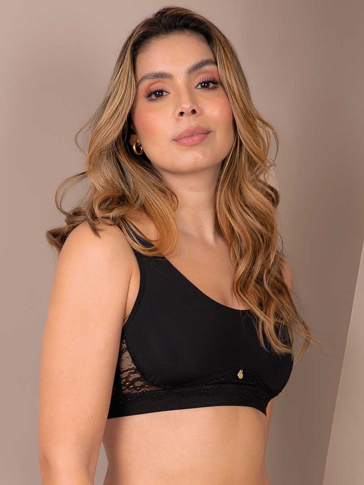 Bralette con Encaje Posterior Negro