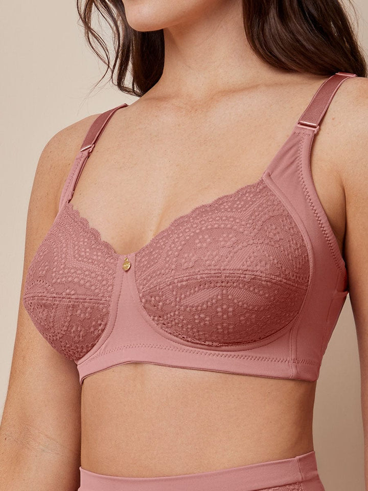 Brasier Para Mujer Clásico en Encaje Color Rosa Salmón