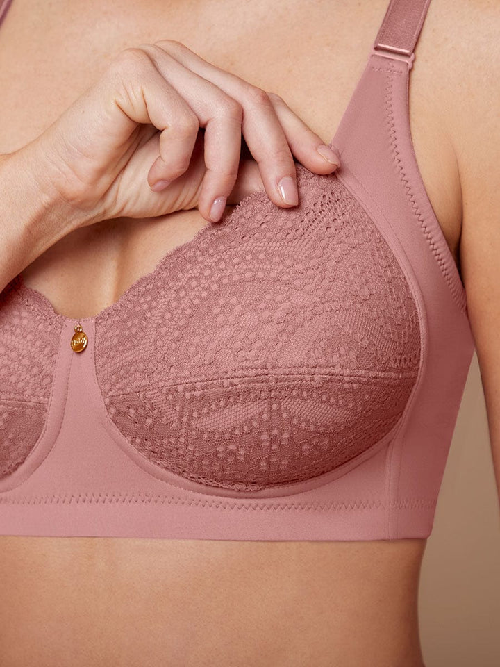 Brasier Para Mujer Clásico en Encaje Color Rosa Salmón