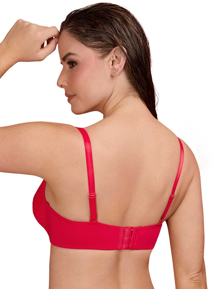 Brasier Realce en Encaje Para Mujer Cereza