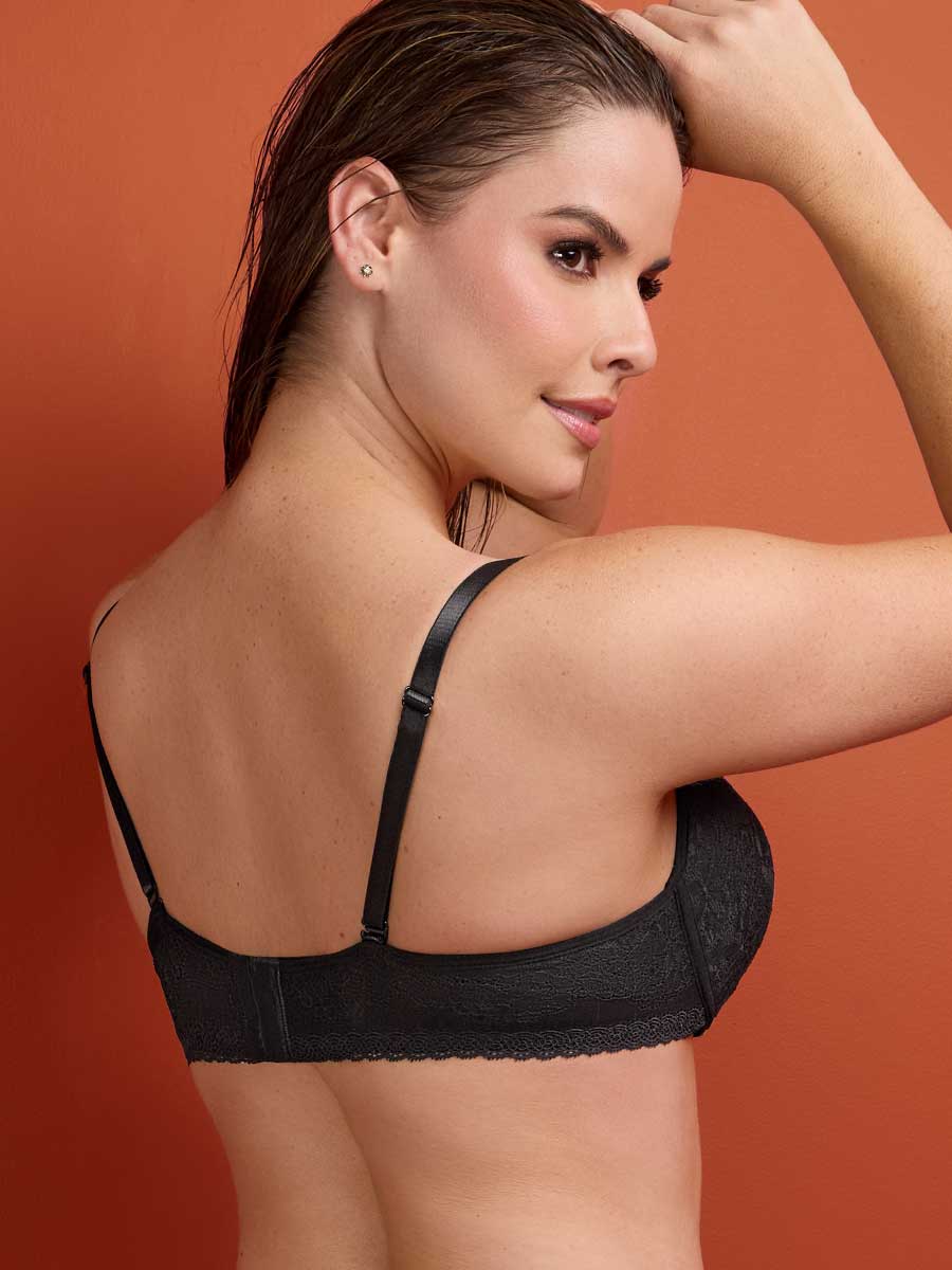 Brasier Realce en Encaje Para Mujer Negro