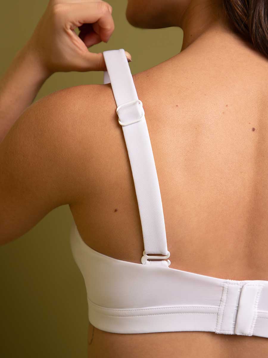 Bralette Triangular con Cargadera Ancha Blanco