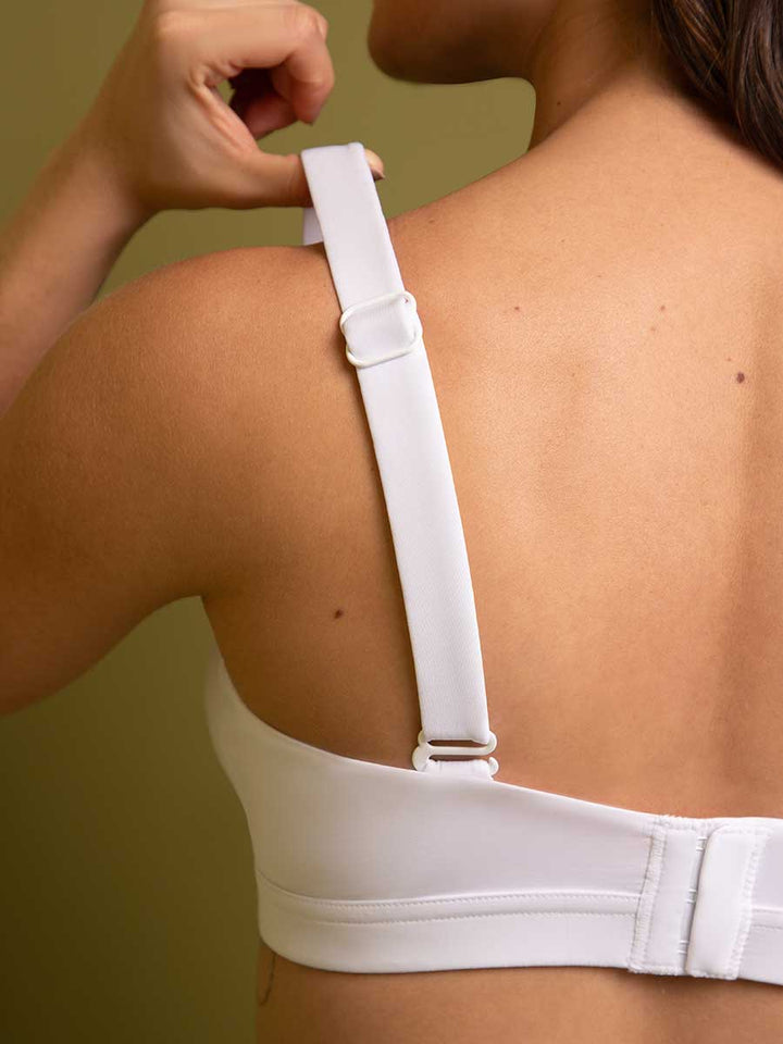 Bralette Triangular con Cargadera Ancha Blanco