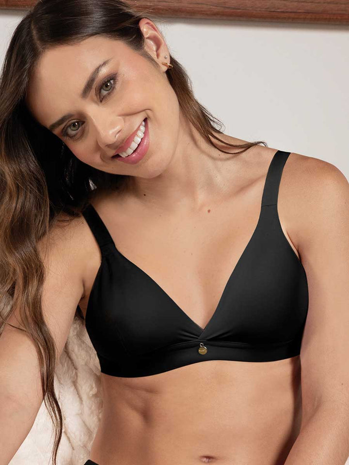 Bralette Triangular con Cargadera Ancha Negro