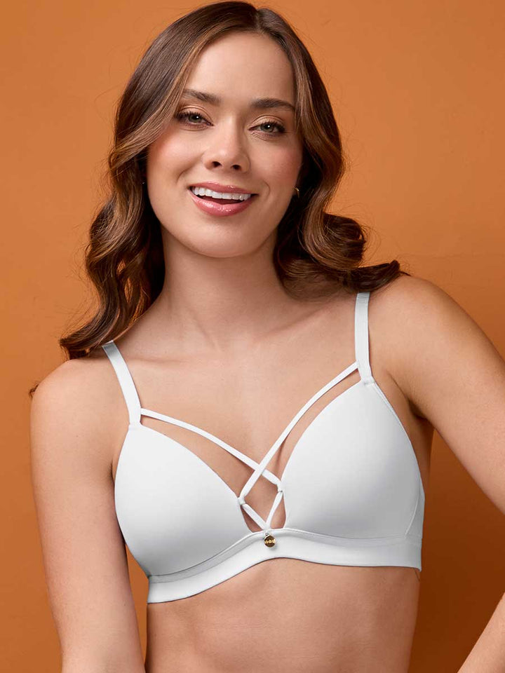 Bralette Para Mujer Con Detalle Frontal Color Blanco