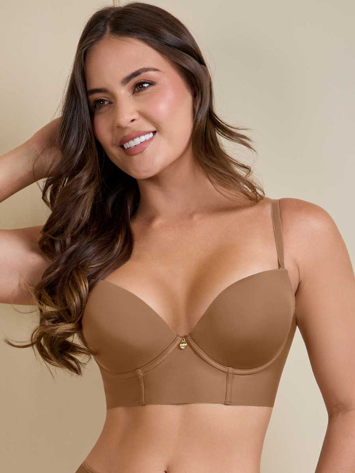 Brasier de Realce Espalda Ancha Color Mocca
