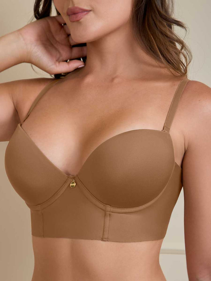 Brasier de Realce Espalda Ancha Color Mocca