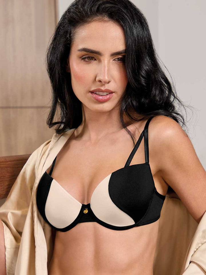 Brasier Para Mujer Media Copa Bicolor