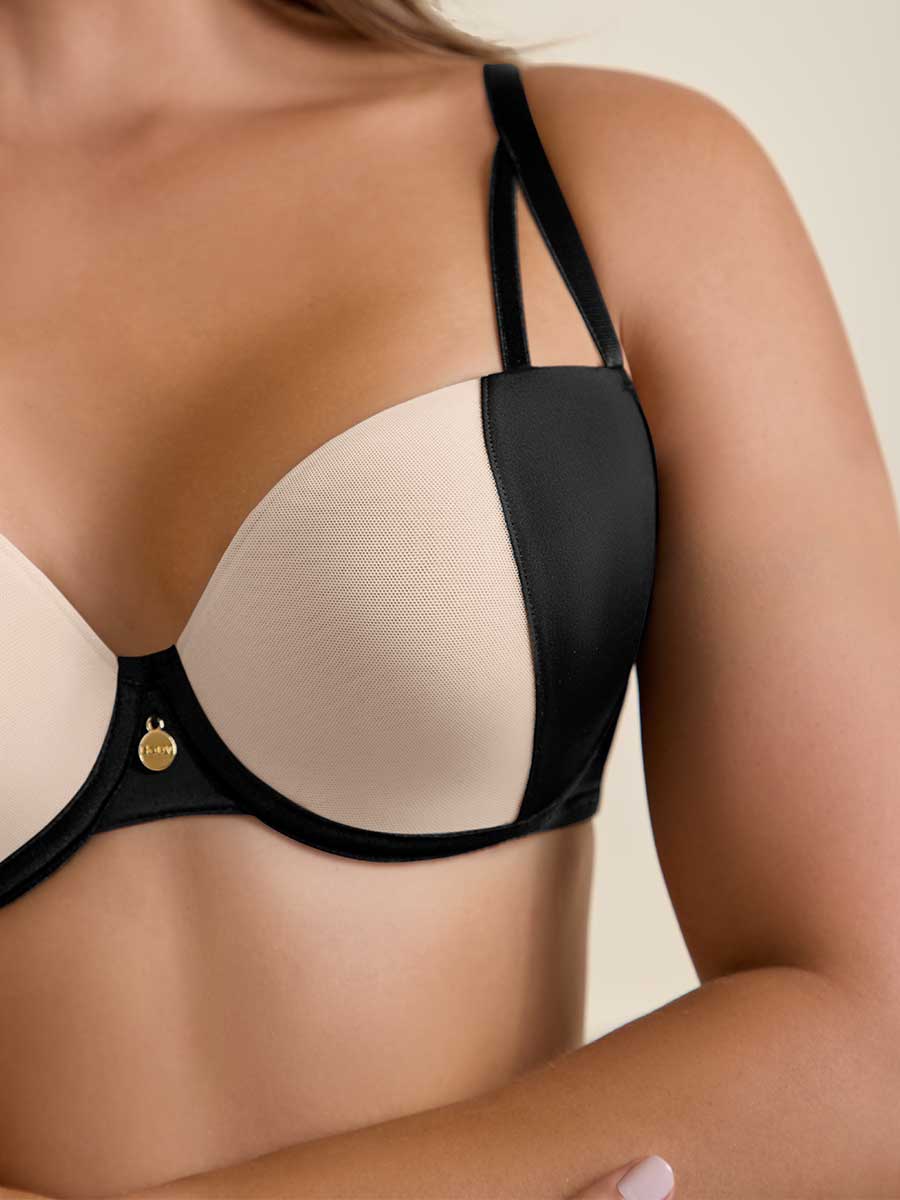 Brasier Para Mujer Media Copa Bicolor