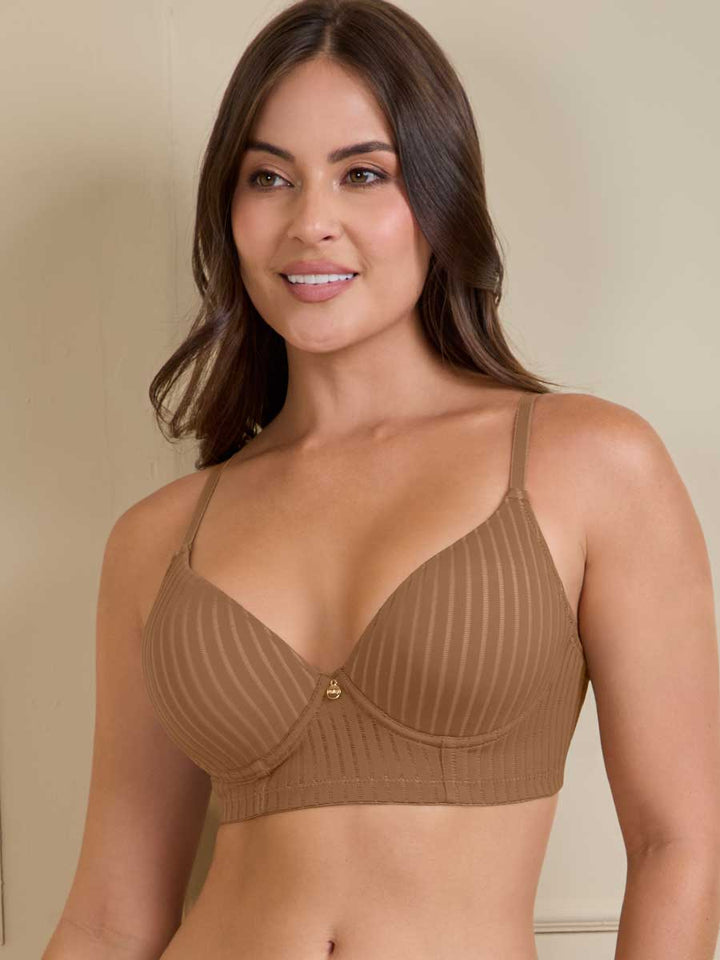 Brasier Tipo Bustier Espalda Ancha Mocca