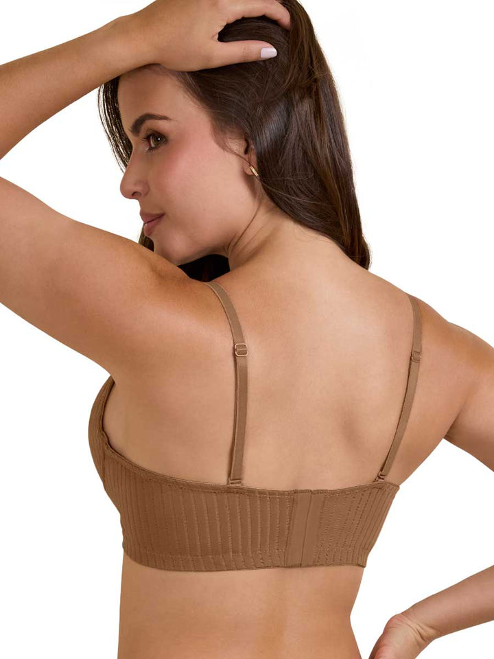 Brasier Tipo Bustier Espalda Ancha Mocca