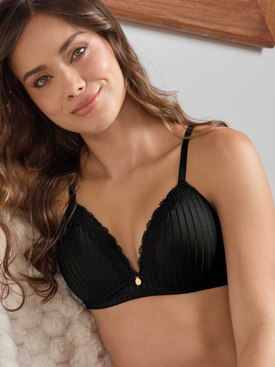 Bralette Para Mujer Triangular Color Negro