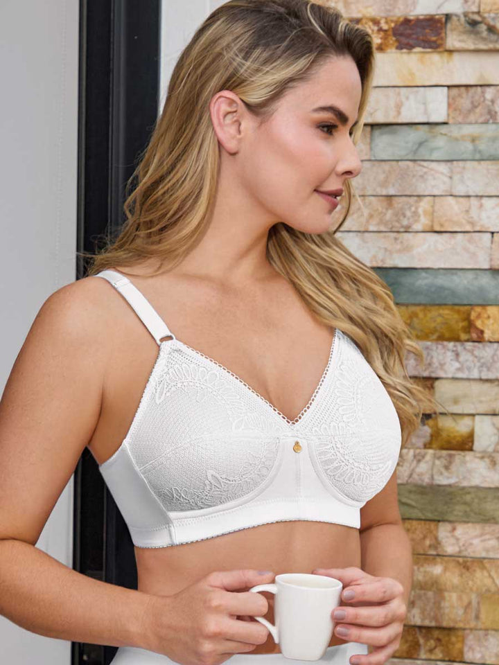 Brasier Clásico Copa Entera Para Mujer Color Blanco
