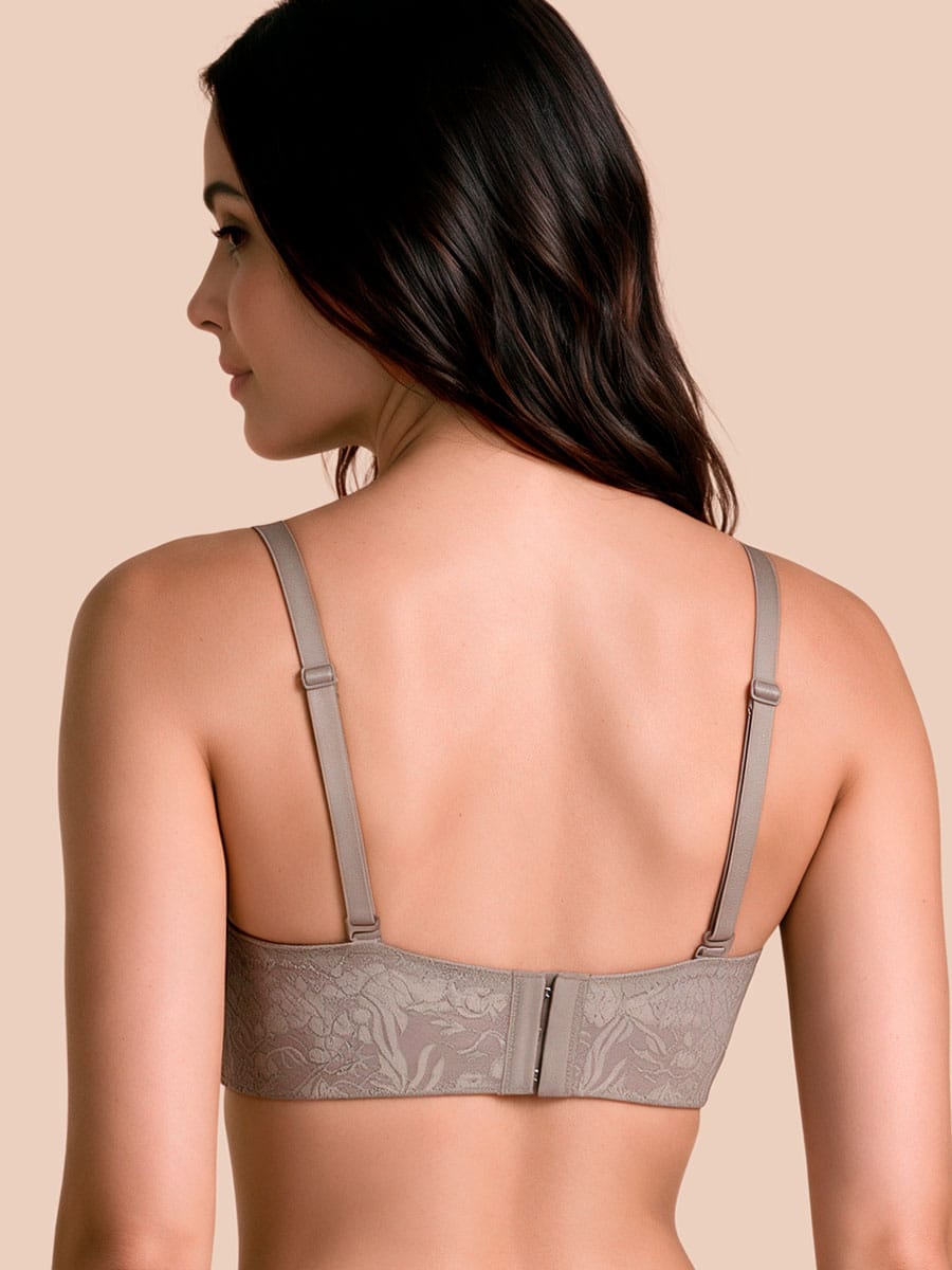 Brasier sin Aro Triangular de Encaje Cocoa