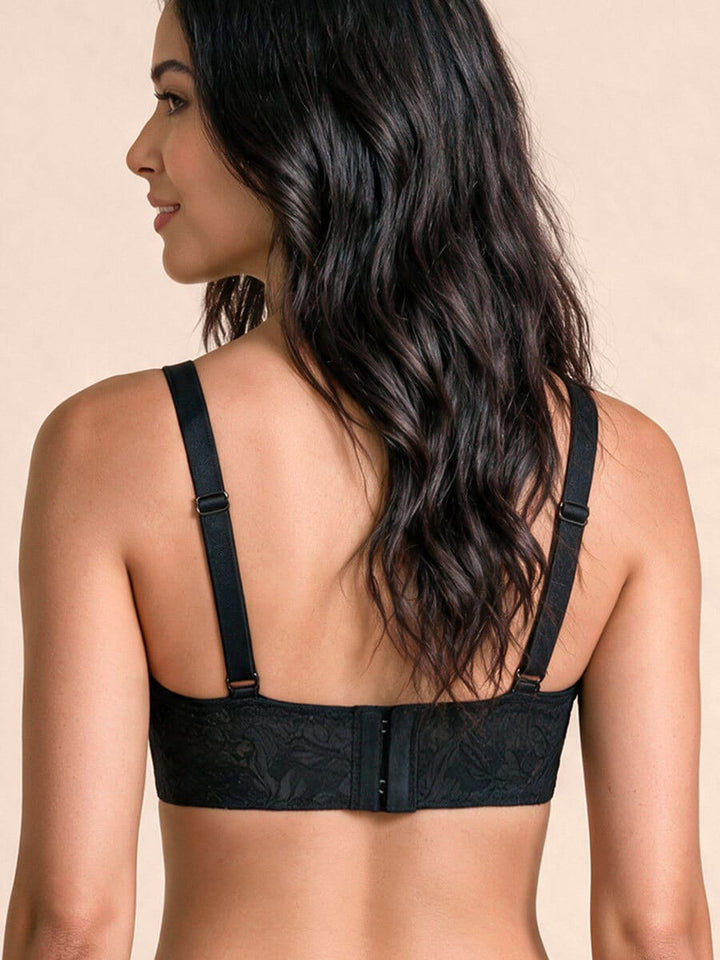 Brasier sin Aro Triangular de Encaje Negro