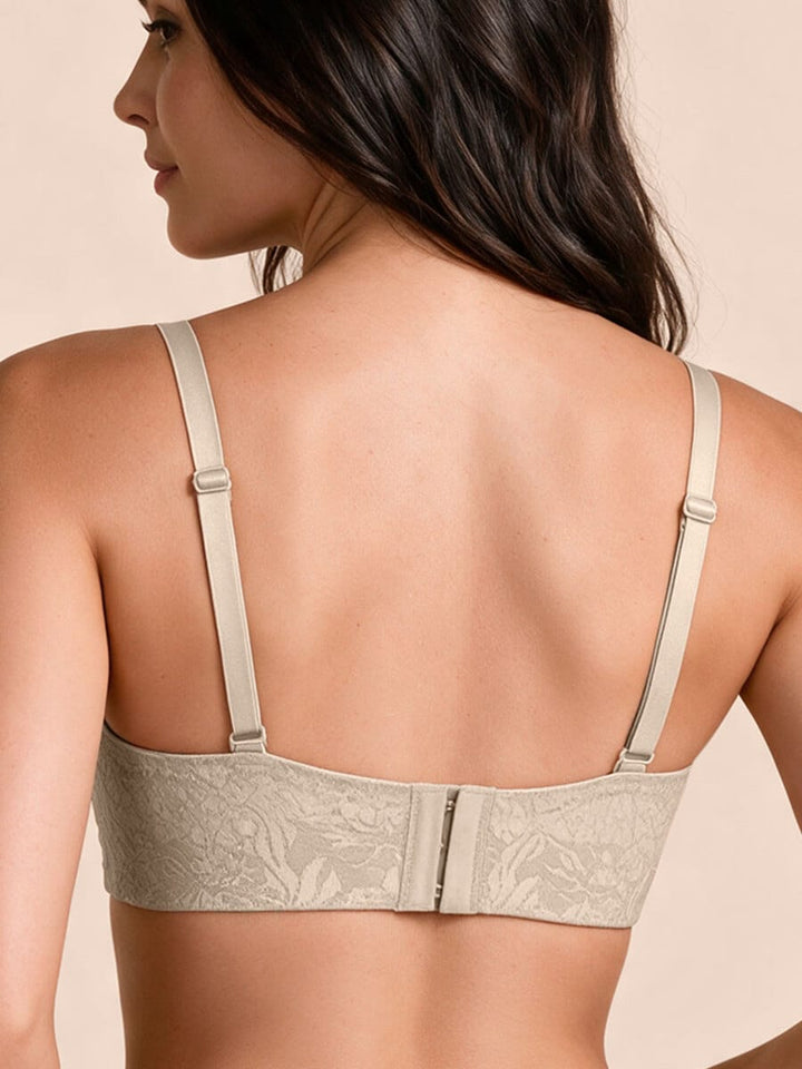 Brasier sin Aro Triangular de Encaje Perla