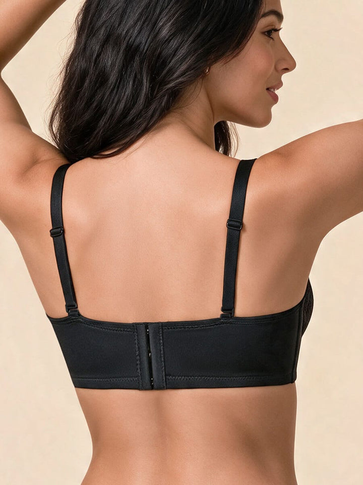 Brasier Espalda Ancha con Detalles en Encaje Negro